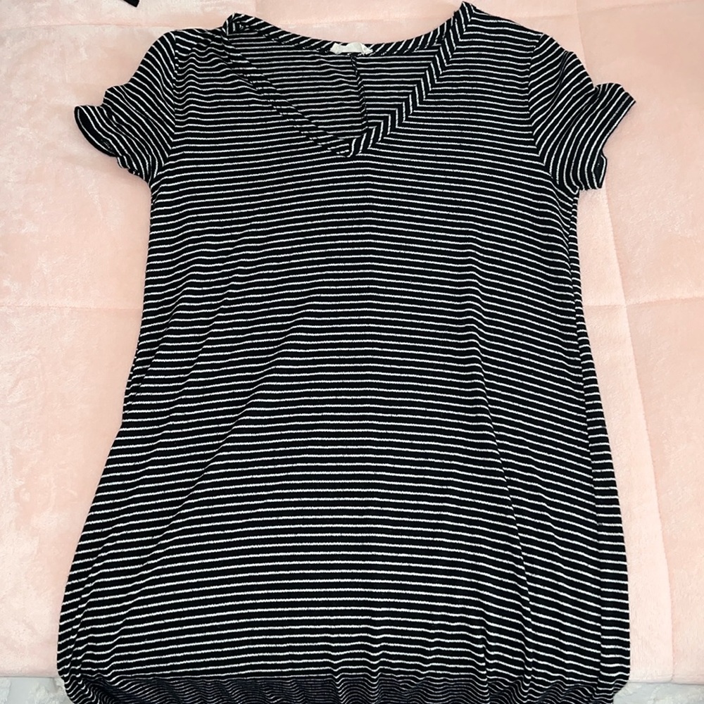 Olivia Rae black & white striped dress